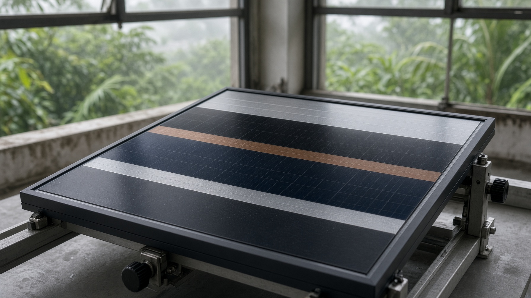 Perovskite-silicon tandem module on a test bench