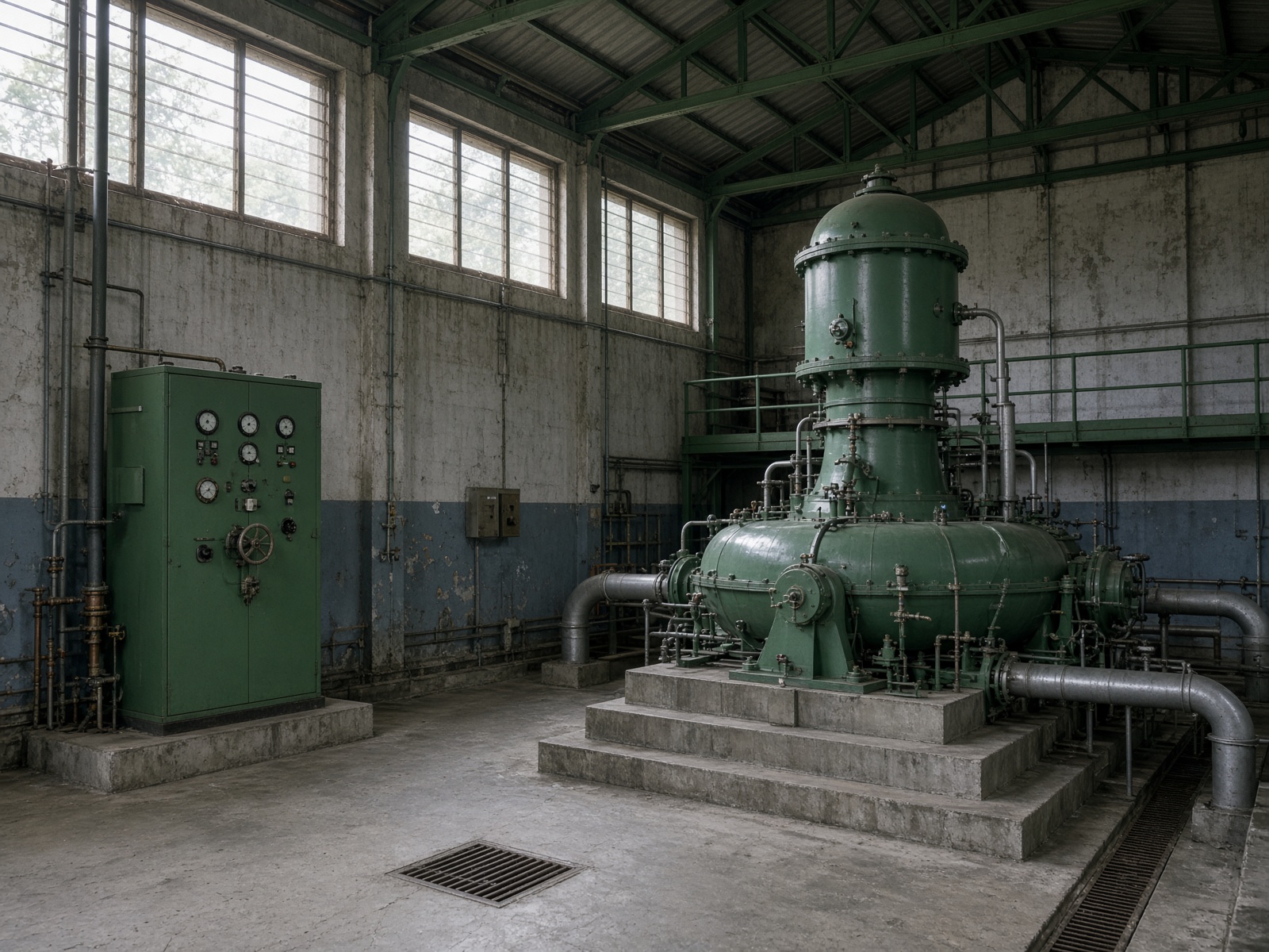 Francis turbine and generator in a small powerhouse