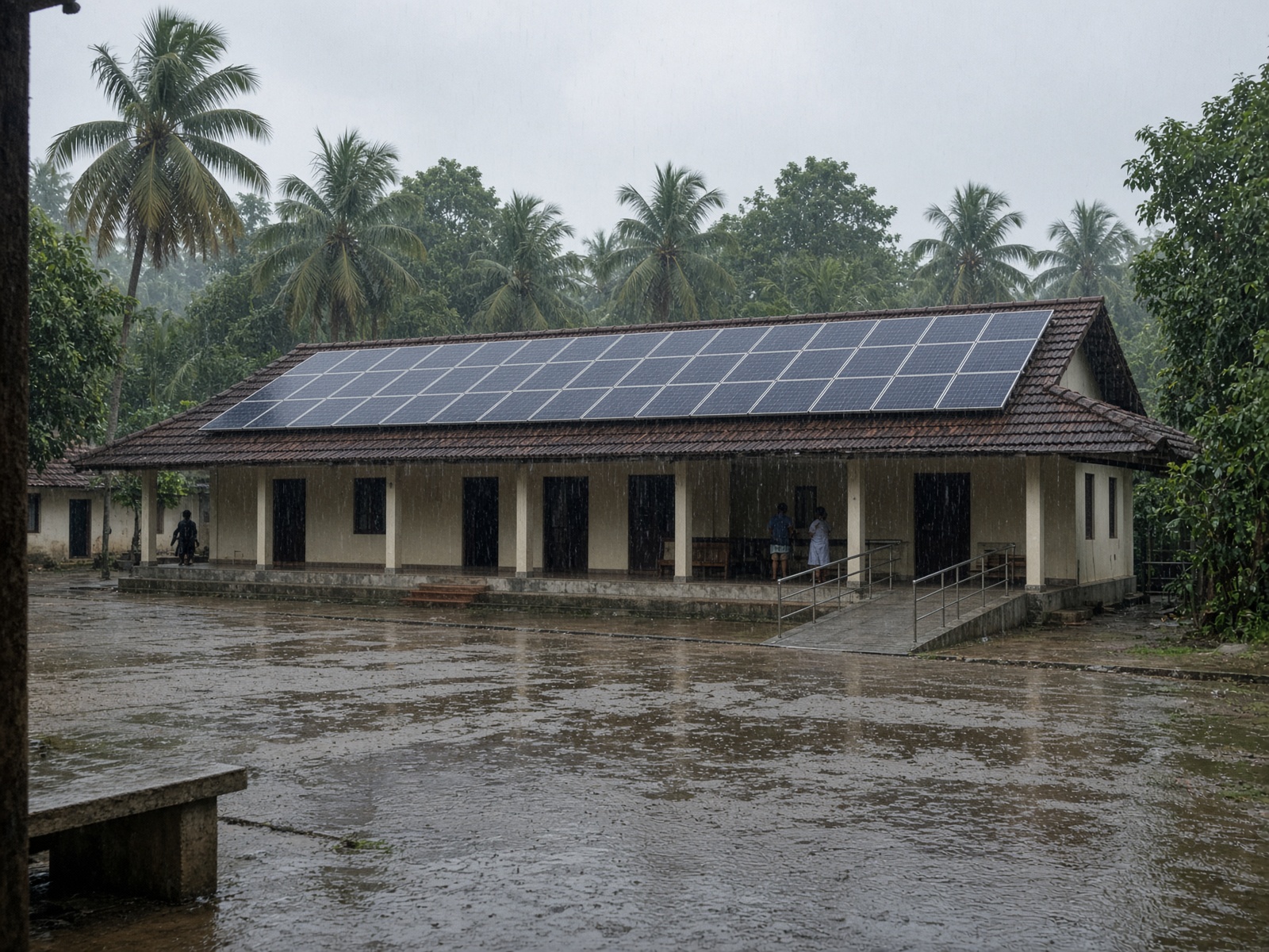 Village school with a solar roof